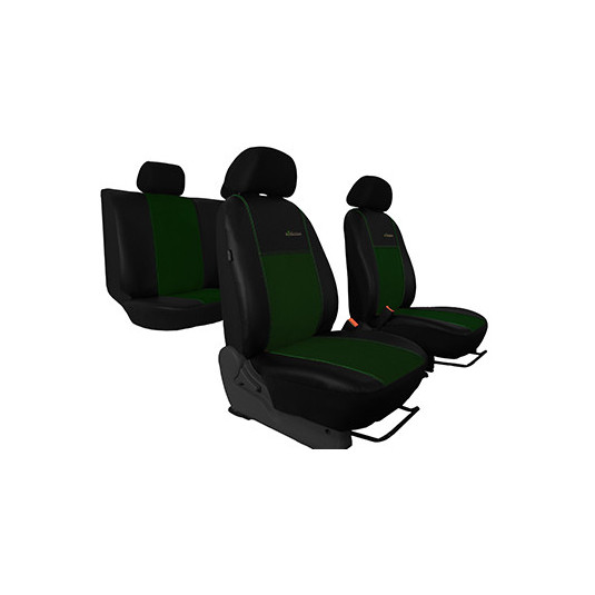 Huse pentru Škoda Karoq style (din 2017) Exclusive Alcantara (Alcantara-piele) verde + buzunare