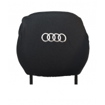 Husă pentru spătarul capului - albă Audi 2 buc