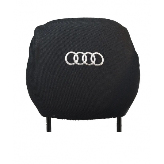 Husă pentru spătarul capului - albă Audi 2 buc