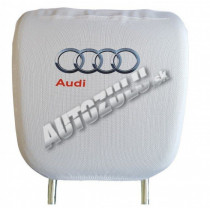 Husă pentru spătarul capului - albă Audi 2 buc