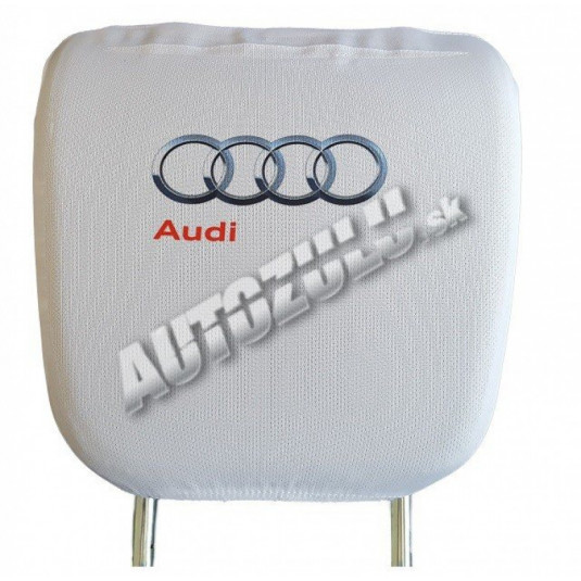 Husă pentru spătarul capului - albă Audi 2 buc