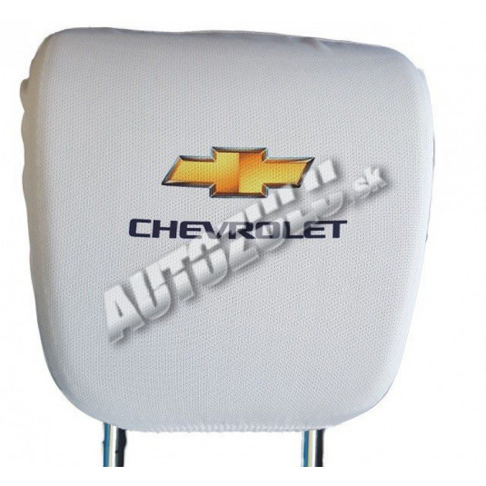 Husă pentru spătarul capului - albă Chevrolet 2 buc