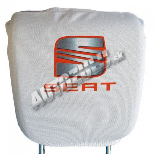 Husă pentru tetiera - albă Seat 2 buc