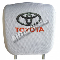 Husă pentru spetele de cap - alb Toyota 2 buc