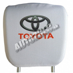 Husă pentru spetele de cap - alb Toyota 2 buc