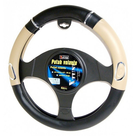 Husă volan RALLY bej 37-39cm