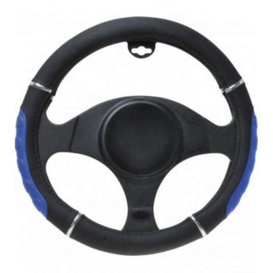Copertura volanului 37-39cm albastru/negru