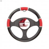 Husă pentru volan SLIM 37-39 cm negru-roșu