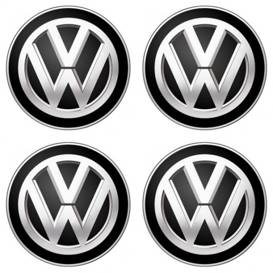 Autocolante cu rășină 3D VOLKSWAGEN negre 4 buc