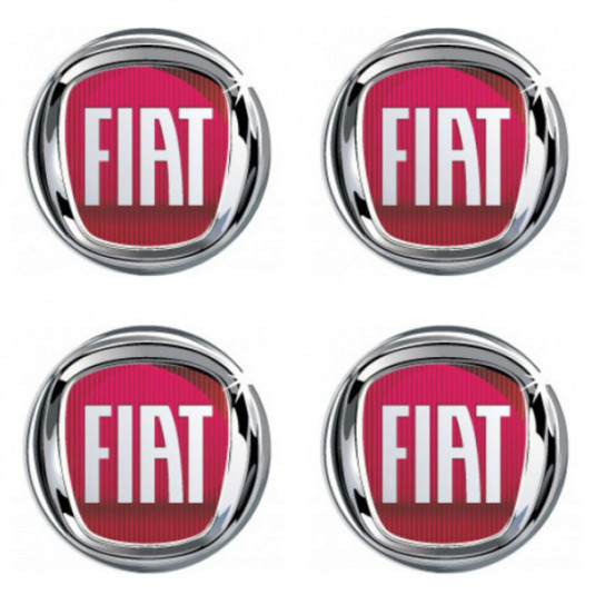 Autocolante din rășină 3D Fiat roșu 4buc