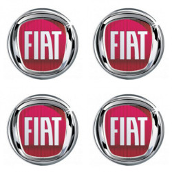 Autocolante din rășină 3D Fiat roșu 4buc