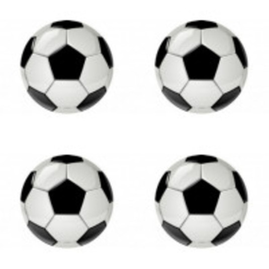 Autocolante din rășină 3D Fotbal (minge) 4buc