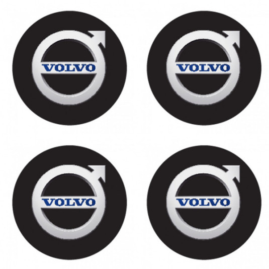 Autocolante din rășină 3D Volvo negre 4 buc.