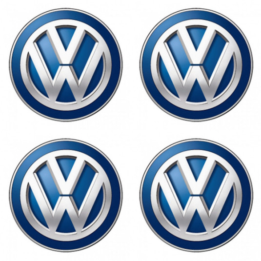 Autocolante cu rășină 3D Volkswagen albastru 4 buc