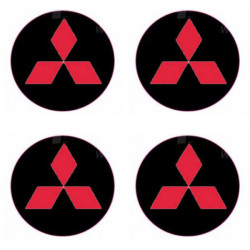 Autocolante cu rășină 3D Mitsubishi 4buc roșu