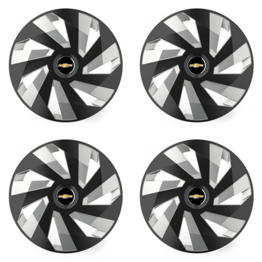 Capacele roții pentru Chevrolet 16 Vector RC negru și argintiu