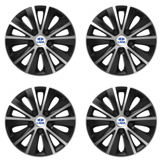 Ornamente roti pentru Lada 15 RAPIDE argintiu si negru