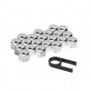 Set de 21 capace decorative pentru șuruburi. Potrivite pentru șuruburi cu diametrul 17mm. Design cromat. Accesoriu efectiv pentru roțile automobilului.