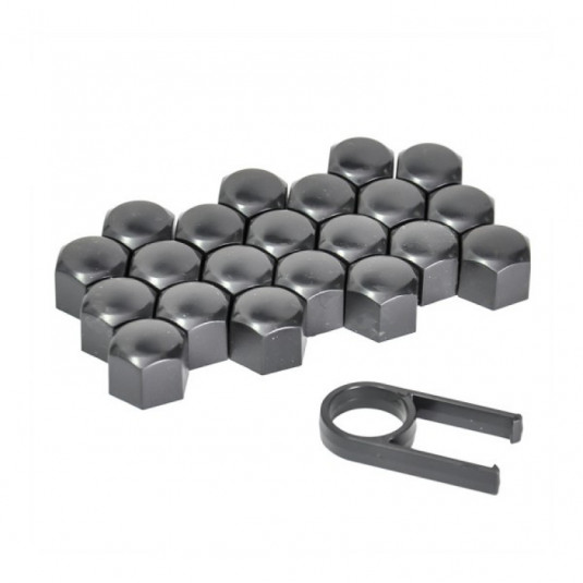 Capace șuruburi 17mm negre 21buc