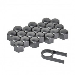 Capace șuruburi 17mm negre 21buc