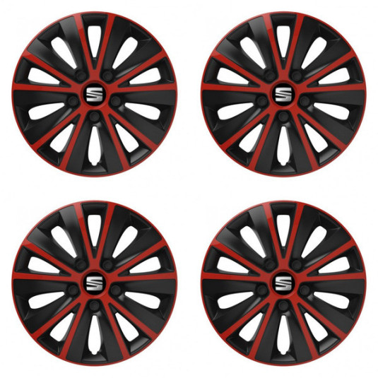 Capace pentru Seat 16 RAPIDE roșu și negru
