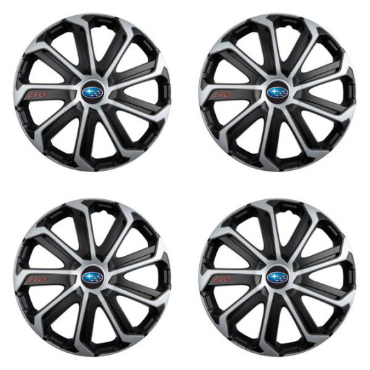 Capacele de roți pentru Subaru 16 Evo black&silver