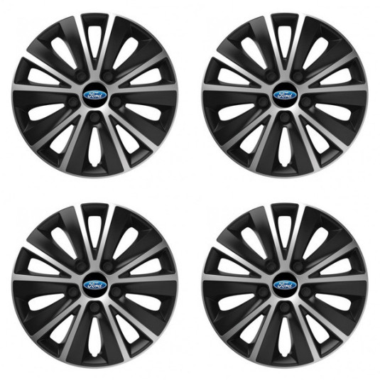 Capace de roți pentru Ford 16 RAPIDE argintiu și negru
