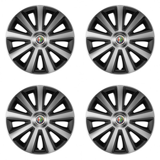 Capace pentru Alfa Romeo 14 Aviator carbon argintiu și negru