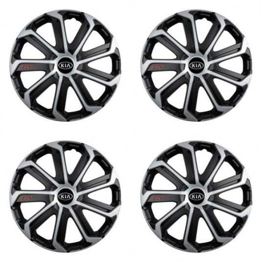 Capacele roților pentru Kia (logo mai vechi) 14 Evo black&silver