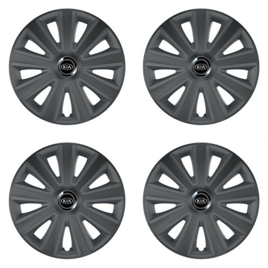Capace pentru Kia (logo vechi) 15 Aviator carbon grafit