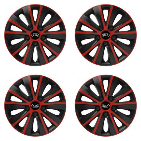 Capace pentru Kia (logo mai vechi) 16 RAPIDE red and black