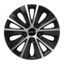 Capace pentru Kia (logo nou) 14 RAPIDE argintiu și negru