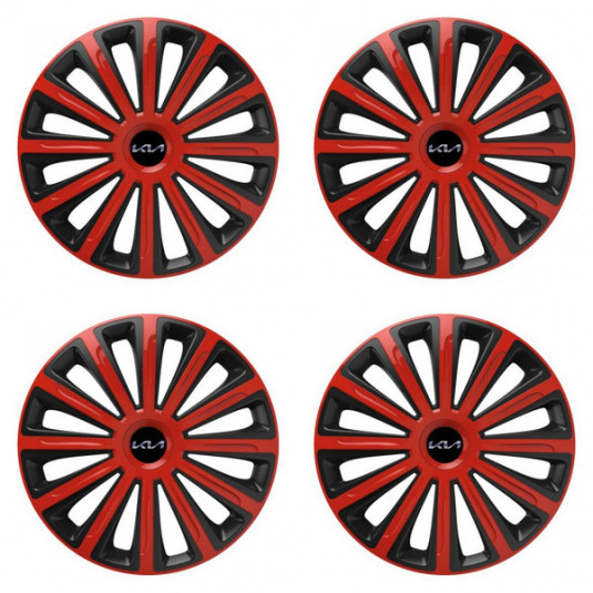 Capace pentru Kia (logo nou) 15 TREND roșu și negru