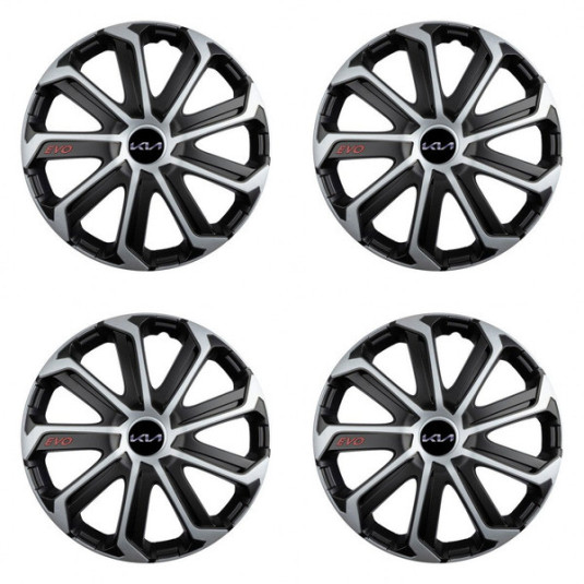 Capace pentru Kia (logo nou) 16 Evo black&silver