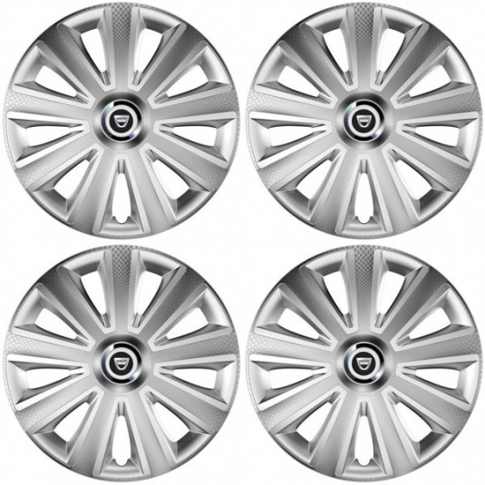 Capace roți pentru Dacia (logo vechi) 14 Aviator carbon RC silver