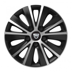 Capacele roților pentru Dacia (logo vechi) 15 RAPIDE argintiu și negru