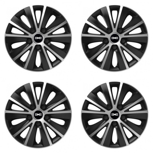 Capace pentru Dacia (logo nou) 16 RAPIDE argintiu și negru