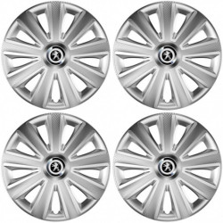 Capace pentru Peugeot (logo vechi) 14 Aviator carbon RC silver