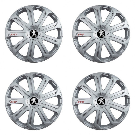Capace pentru Peugeot (logo vechi) 15 Evo silver