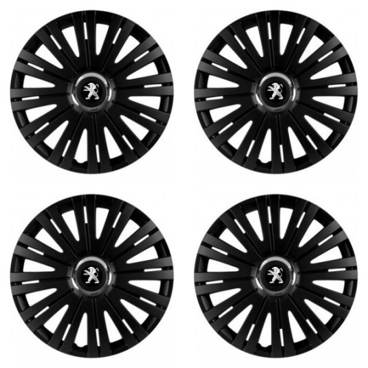 Capacele de roată pentru Peugeot (logo vechi) 15 ACTIVE RC BLACK