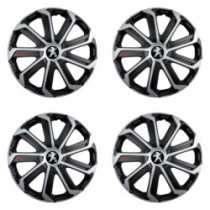 Capace pentru Peugeot (logo mai vechi) 16 Evo black&silver