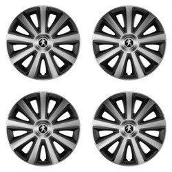 Capace pentru Peugeot (logo vechi) 16 Aviator carbon silver&black