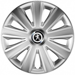 Capace pentru Peugeot (logo vechi) 16 Aviator carbon RC 16 argintiu