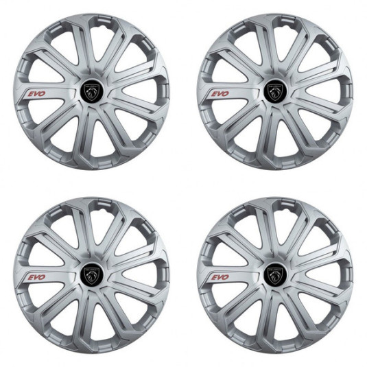 Capace pentru Peugeot (logo nou) 14 Evo silver