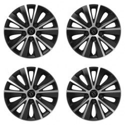 Capace pentru Peugeot (logo nou) 14 RAPIDE argintiu și negru