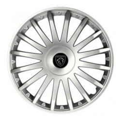 Capacele hubei pentru Peugeot (logo nou) 15 CRYSTAL silver