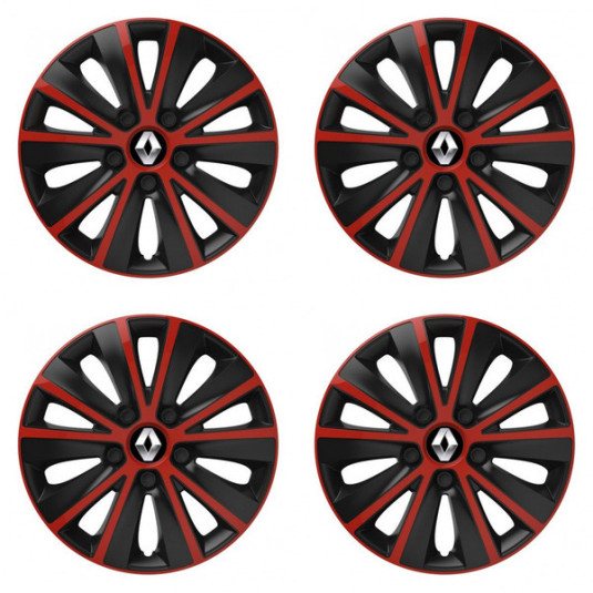 Capace pentru Renault (logo mai vechi) 14 RAPIDE roșu și negru