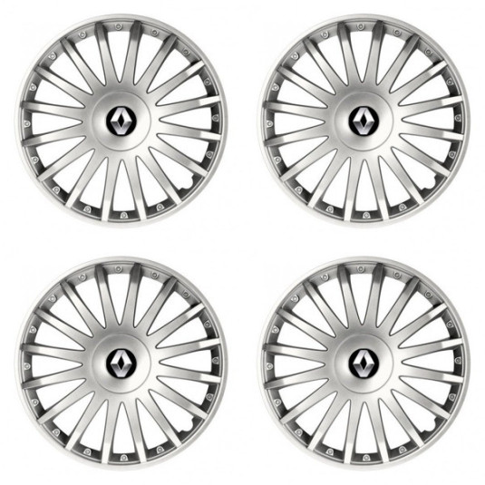 Capace roată pentru Renault (logo mai vechi) 15 CRYSTAL silver