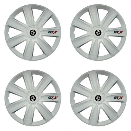 Capacele de roată pentru Renault (logo nou) 15 GTX carbon white