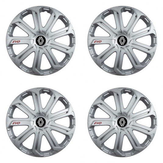 Capace pentru Renault (logo nou) 15 Evo silver
